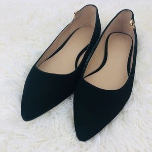 Tory Burch Elizabeth Flat Black Royal Suede
